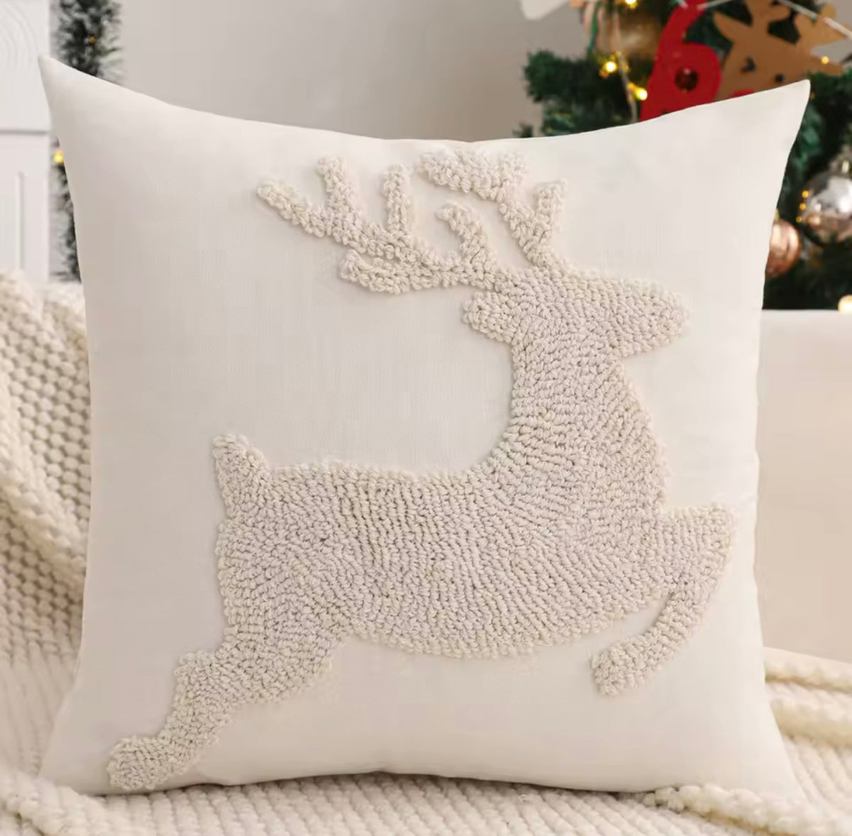 Tufted Deer Pillow
