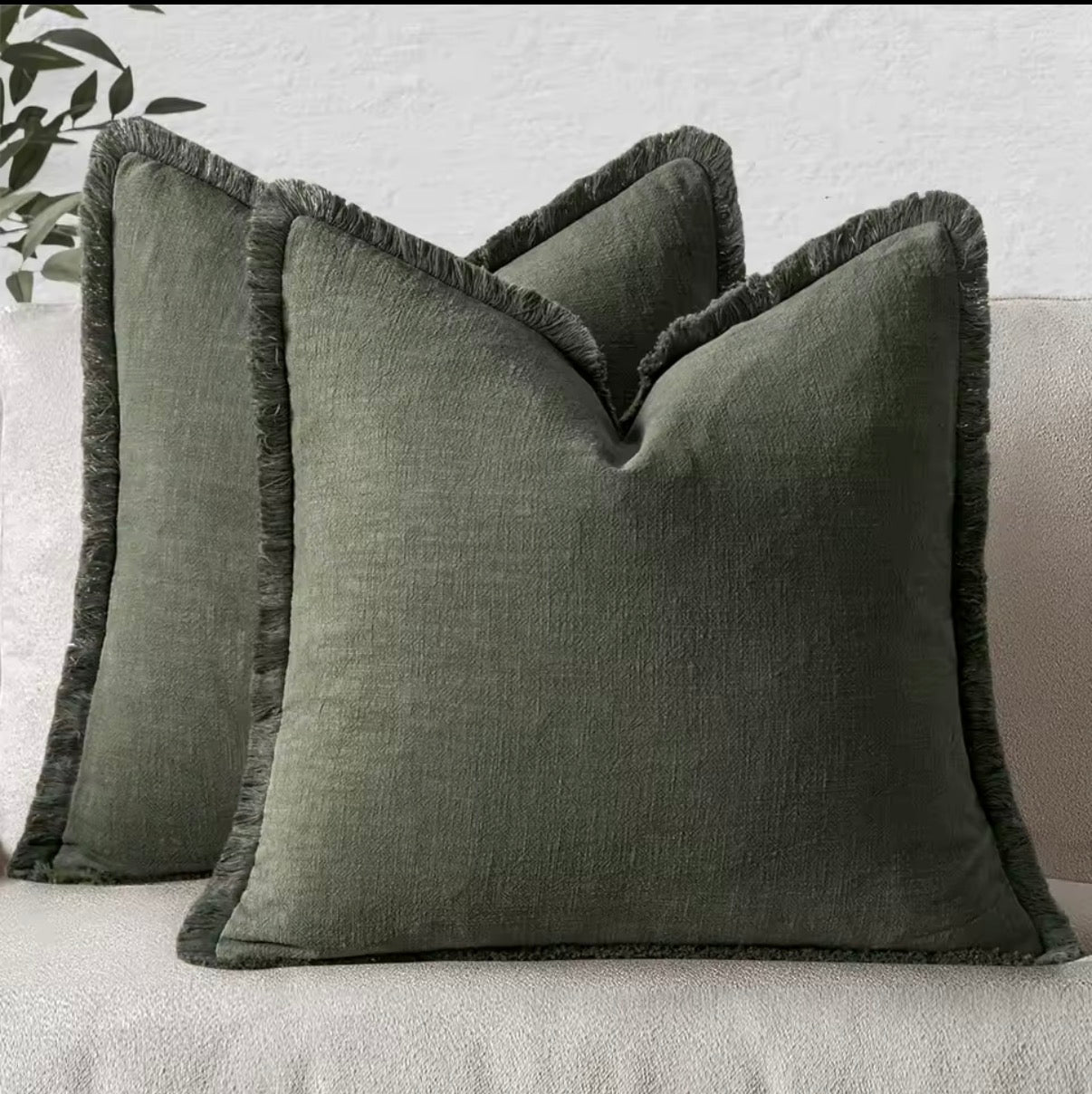 Green Linen Pillow