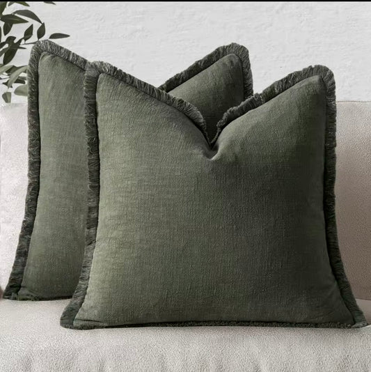 Green Linen Pillow
