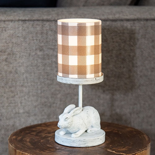 Gingham Pillar Battery Candle