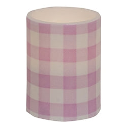 Gingham Pillar Battery Candle