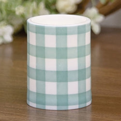 Gingham Pillar Battery Candle