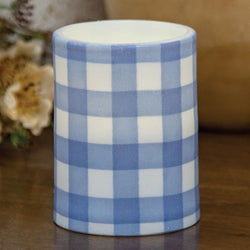 Gingham Pillar Battery Candle