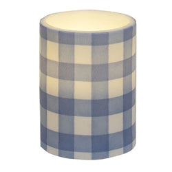 Gingham Pillar Battery Candle