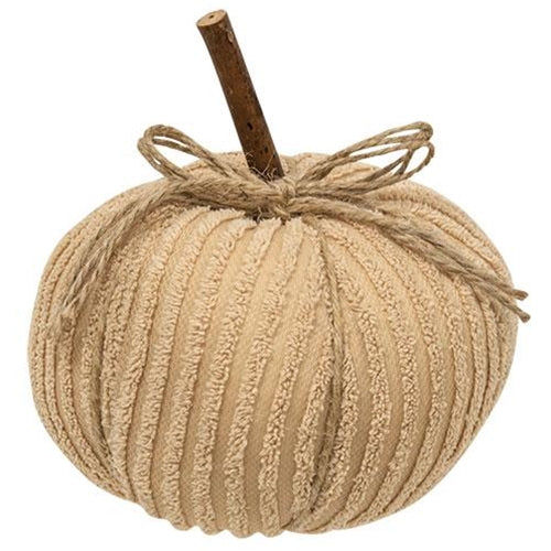 Cream Chenille Pumpkin 6in