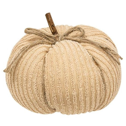 Cream Chenille Pumpkin 8in