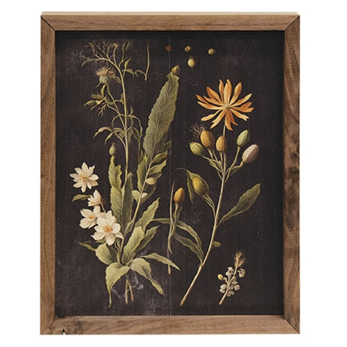 Framed Floral Black Print