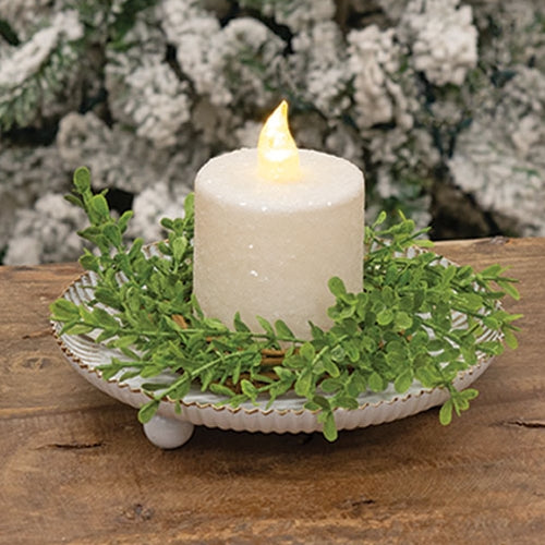 Antiqued White Raised Pan (ONLINE EXCLUSIVE)