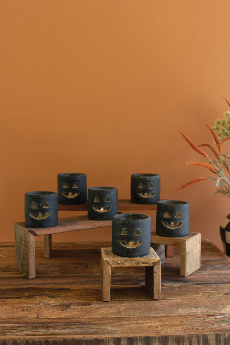 Black Clay Jack o Lantern