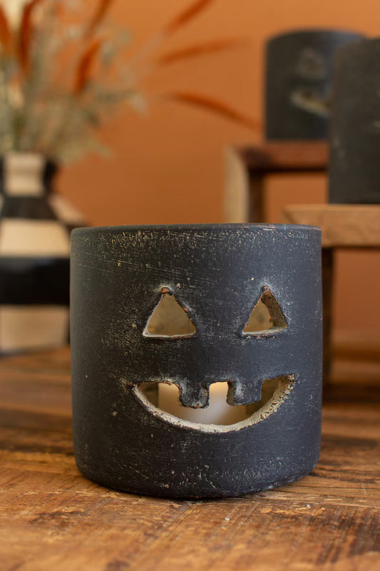 Black Clay Jack o Lantern