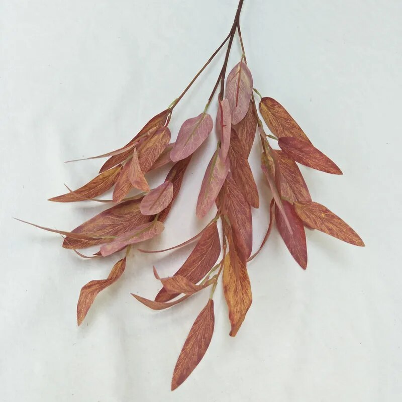 Fall Burgundy Willow Eucalyptus Branch