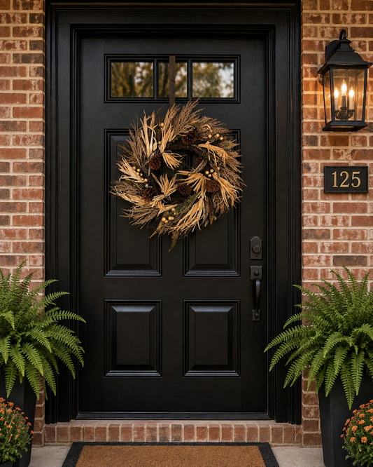 Cream Fall Leaf Pheasant Wreath