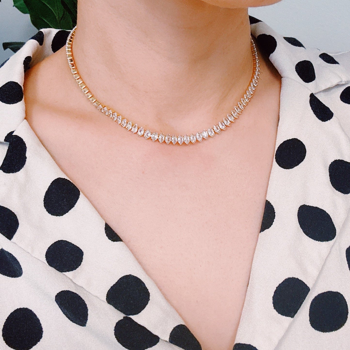 Marquise Cut Tennis Necklace (ONLINE EXCLUSIVE)