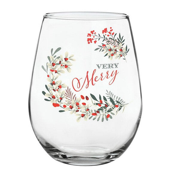 Very Merry Wine Glass