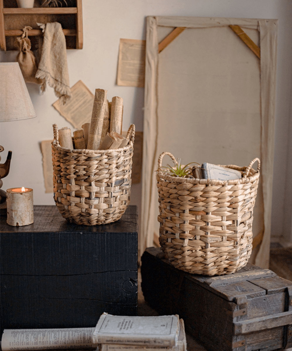 Natural Straw Round Basket (ONLINE EXCLUSIVE)