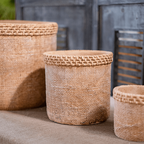Straw Looking Concrete Planter (ONLINE EXCLUSIVE)