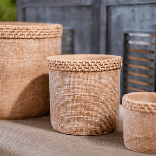 Straw Looking Concrete Planter (ONLINE EXCLUSIVE)