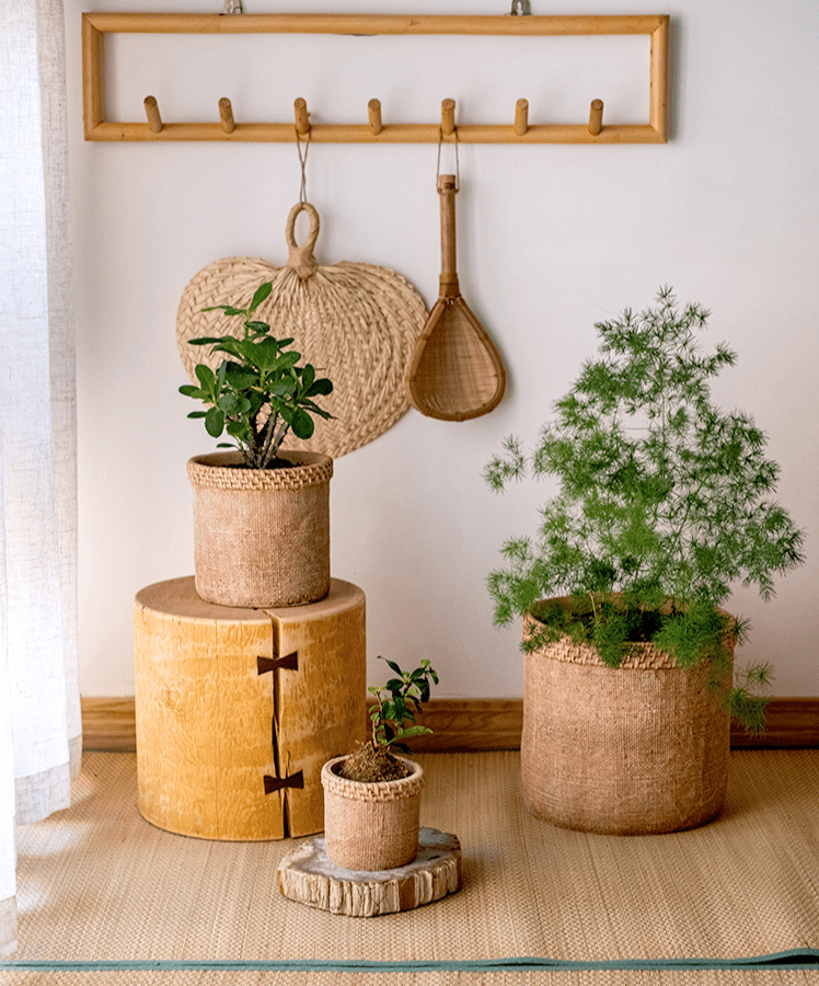 Straw Looking Concrete Planter (ONLINE EXCLUSIVE)