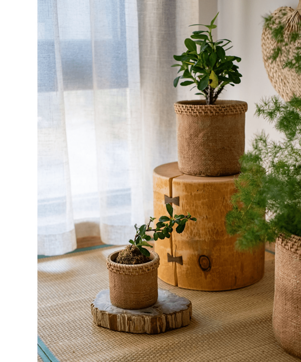 Straw Looking Concrete Planter (ONLINE EXCLUSIVE)
