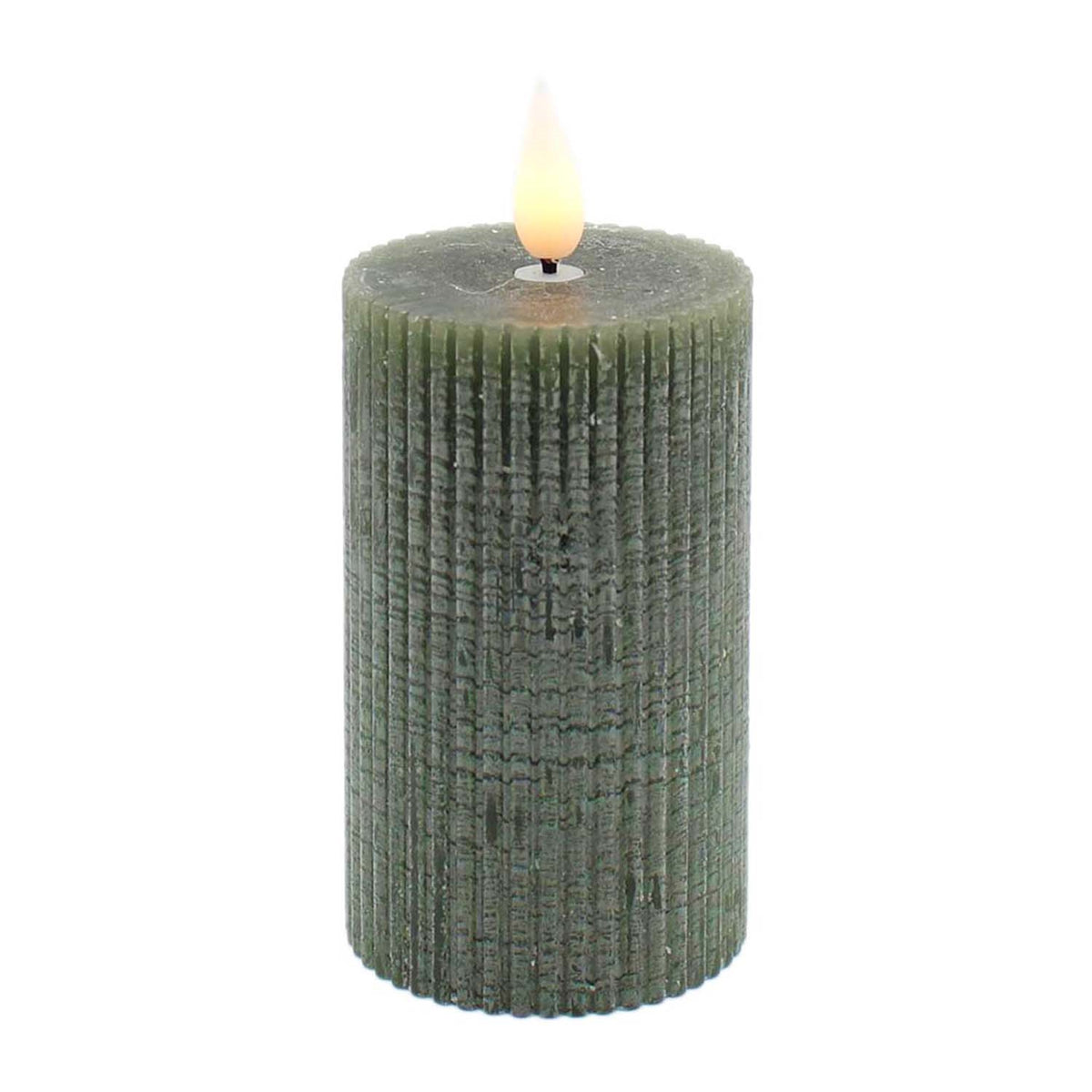 4 Inch Green Ridged LED Votive