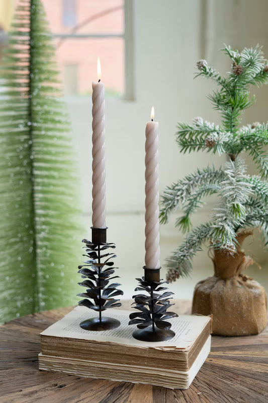 Metal Pinecone Candle Holder (Set of 2)