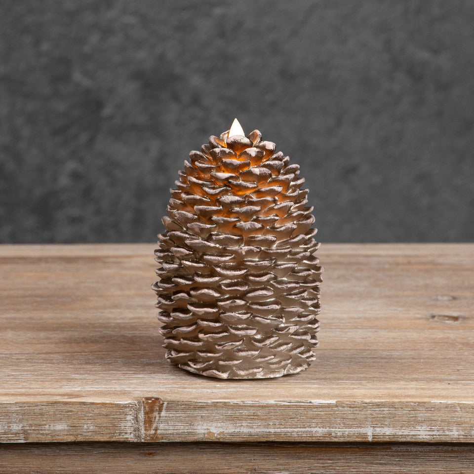 Battery Pinecone Candles - Brown