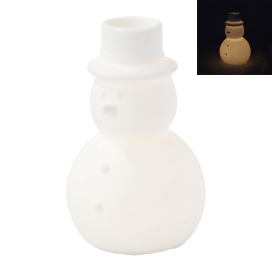 Small Simple White Lighted Snowman