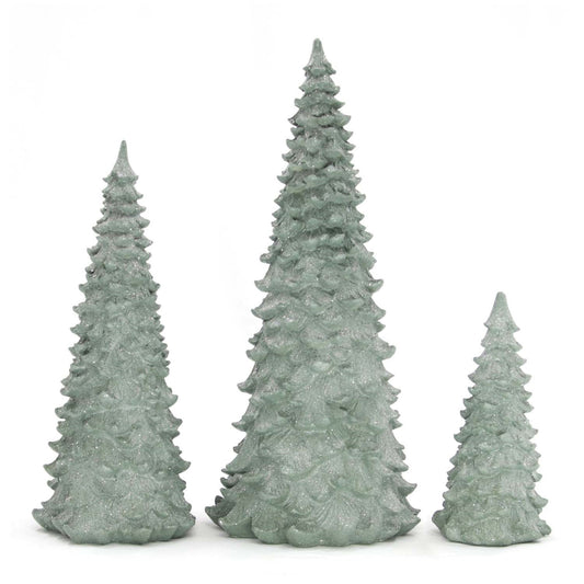 Set of 3 Green Resin Trees