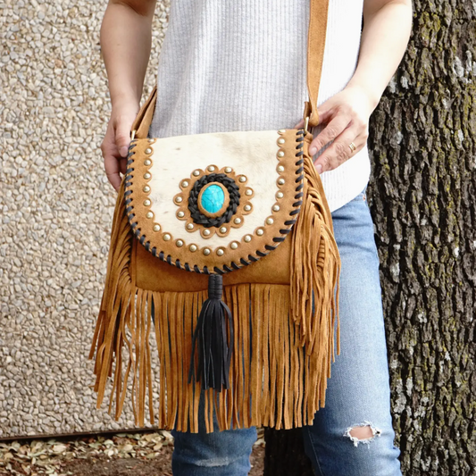 Cowhide Fringe Crossbody