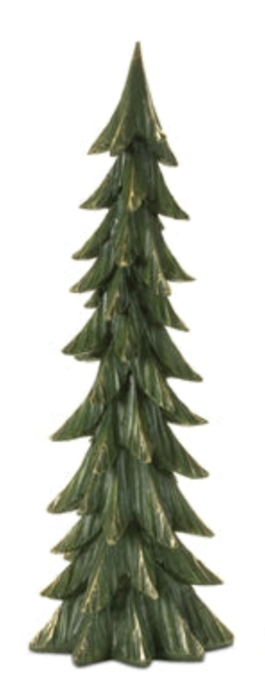 Green Gold-Tip Resin Trees