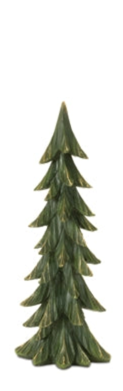 Green Gold-Tip Resin Trees