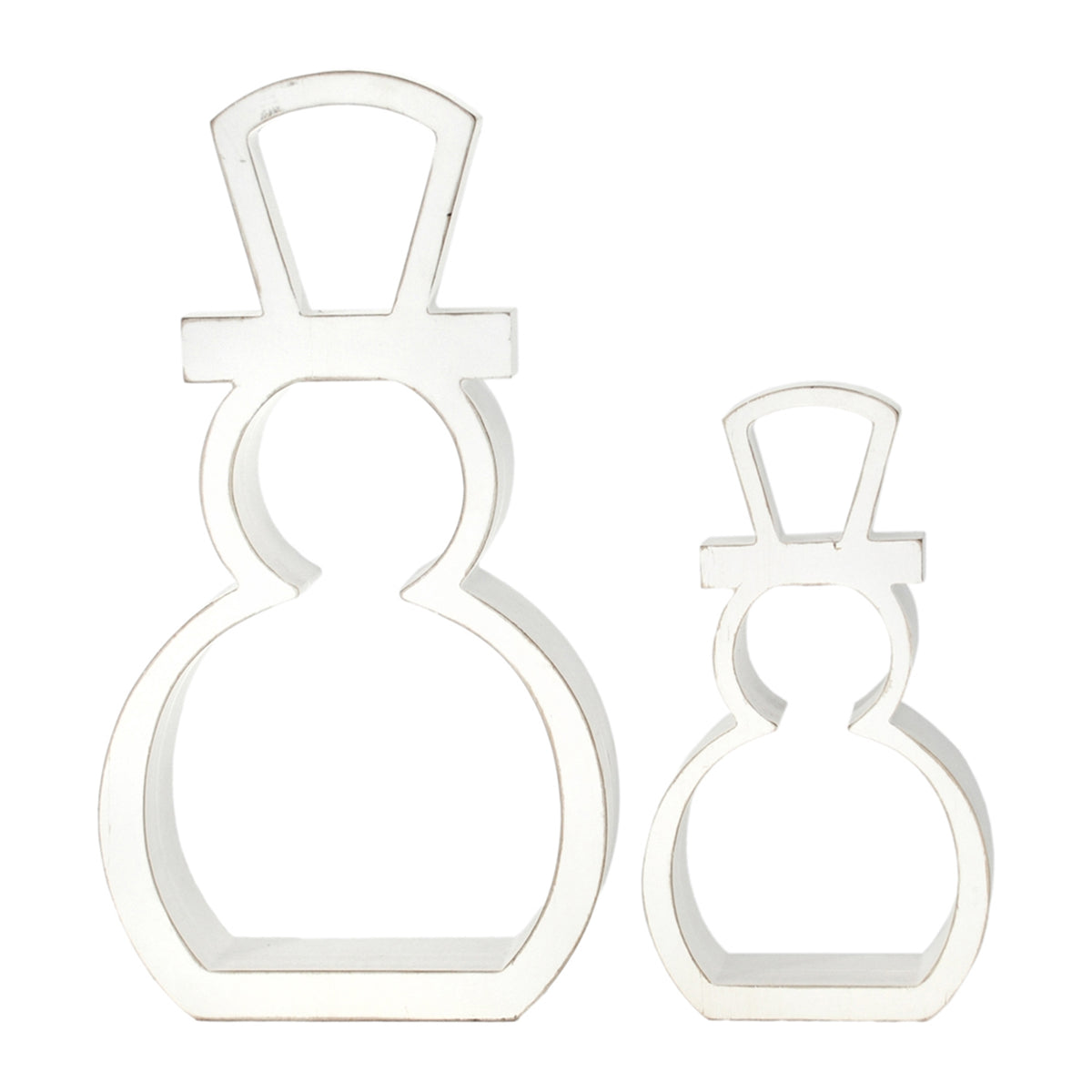 Set of 2 White Snowman Cutouts