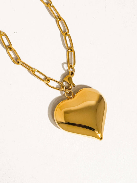 Gold Heart Link Necklace
