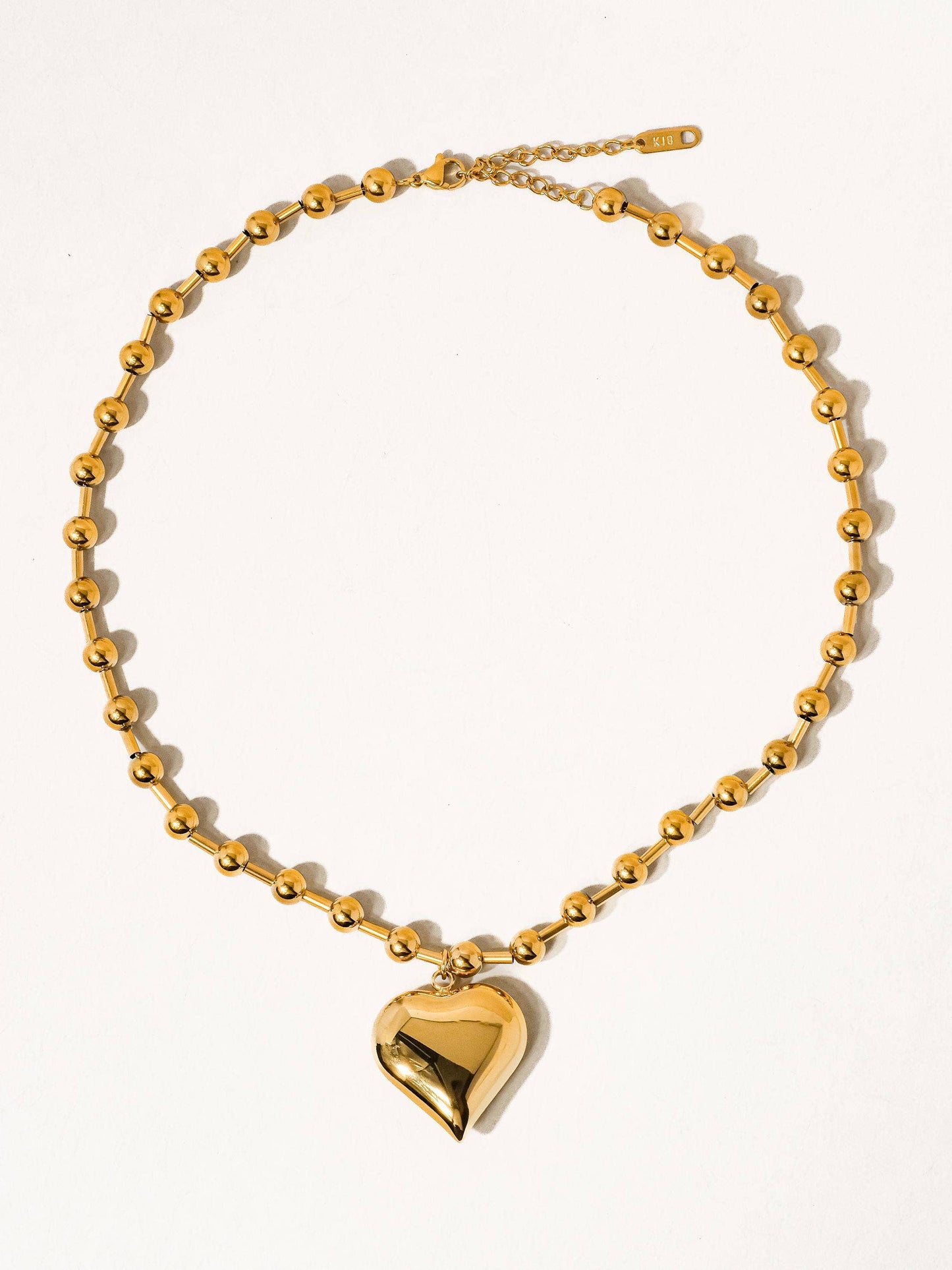 Silver Heart Ball Chain Necklace