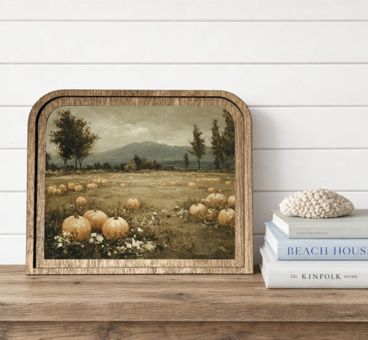 Arch Framed Art Pumpkin Field