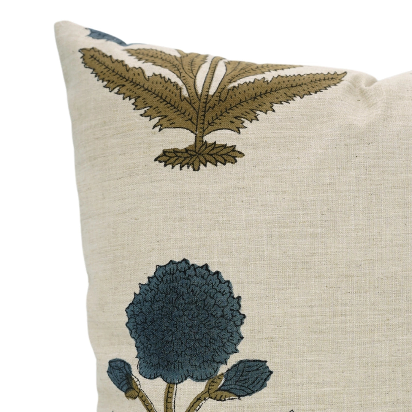 Bohemian Block Blue Floral Linen Pillow Cover (ONLINE EXCLUSIVE)