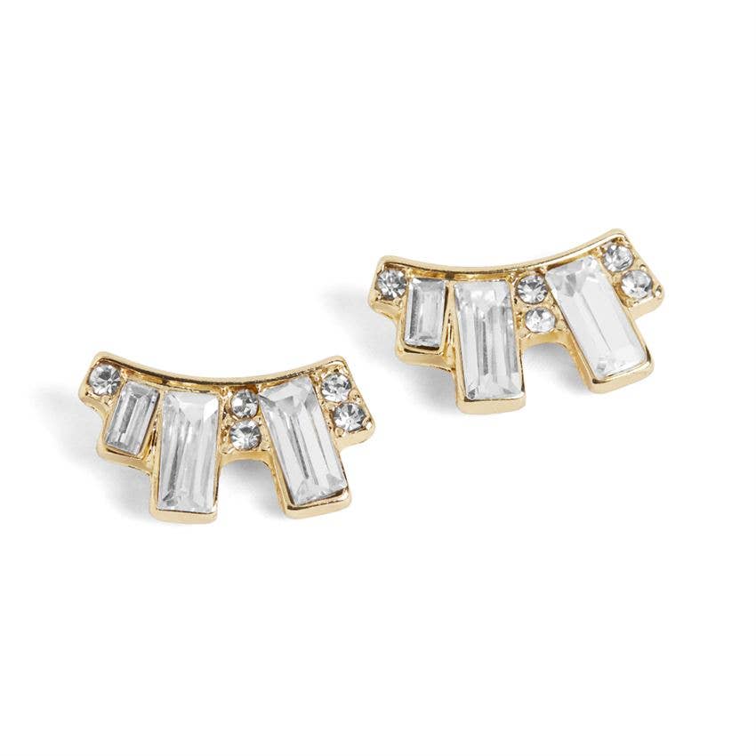 Baguette Stone Stud Earrings