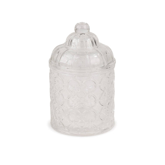 Cottage Bloom Clear Vintage Glass Vessel