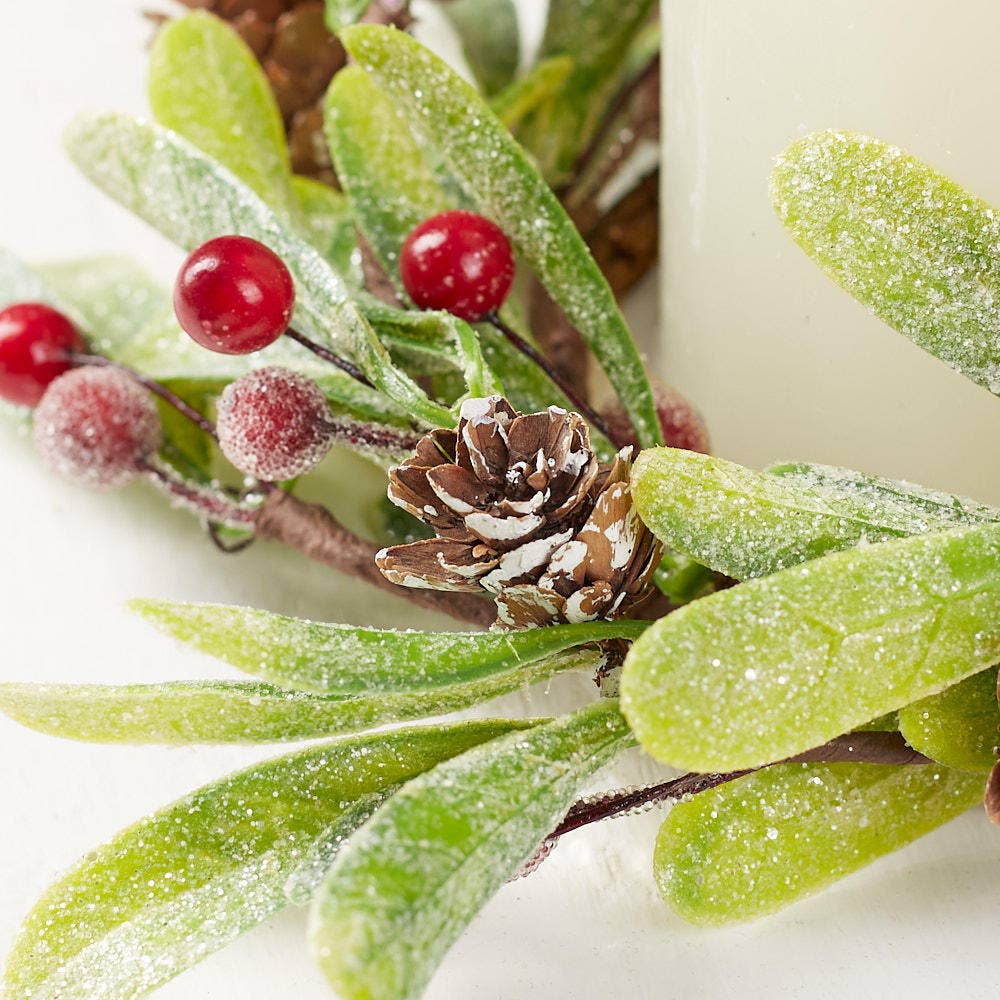 Frosted Mistletoe Candle Ring