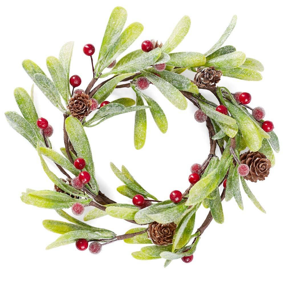 Frosted Mistletoe Candle Ring