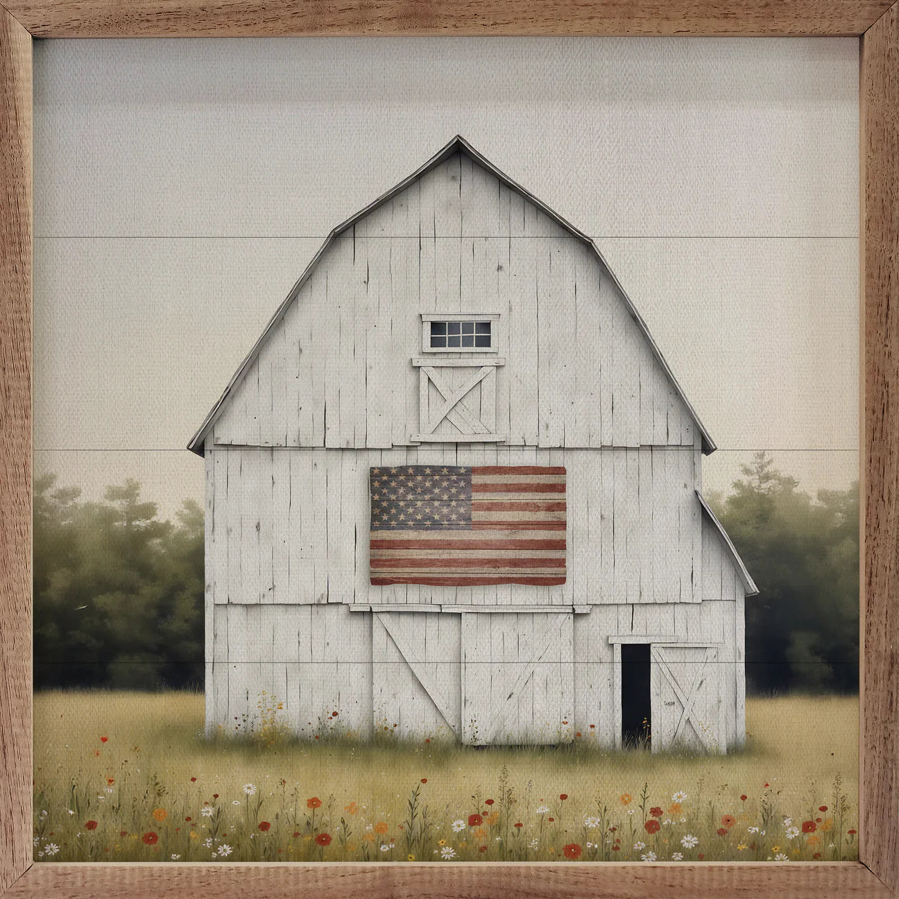 Flag White Barn Framed Print