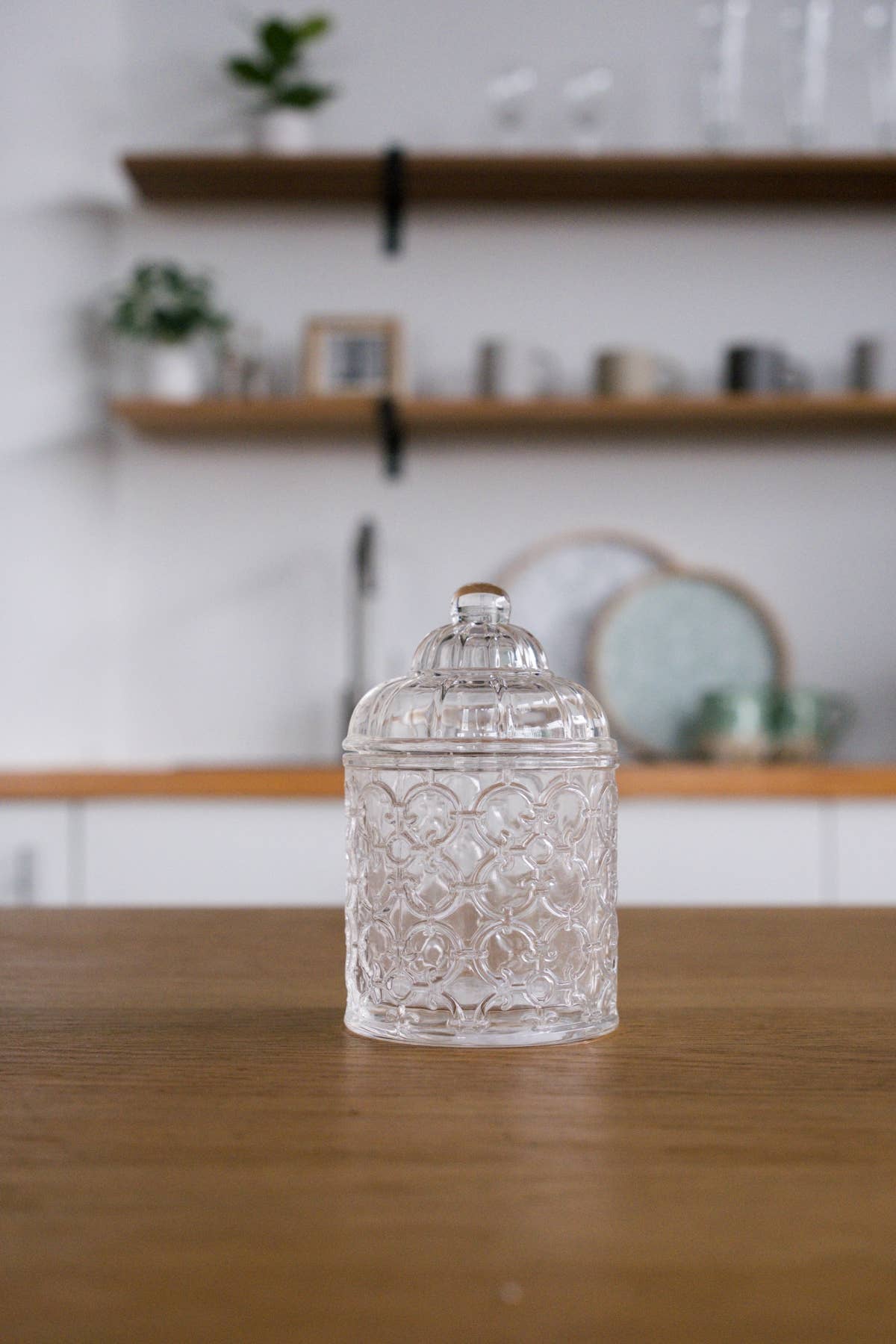 Cottage Bloom Clear Vintage Glass Vessel