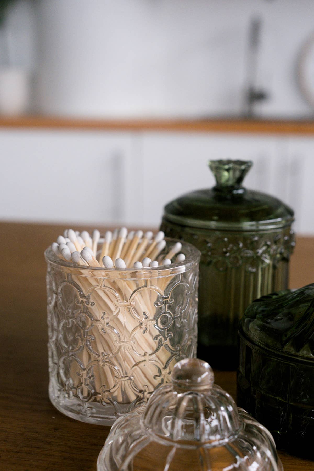 Cottage Bloom Clear Vintage Glass Vessel