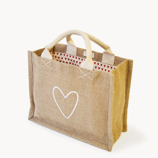 Heart Jute Tote