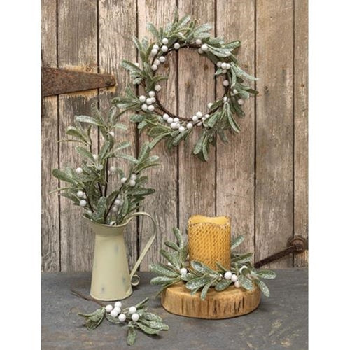 Frosted Mistletoe Candle Ring