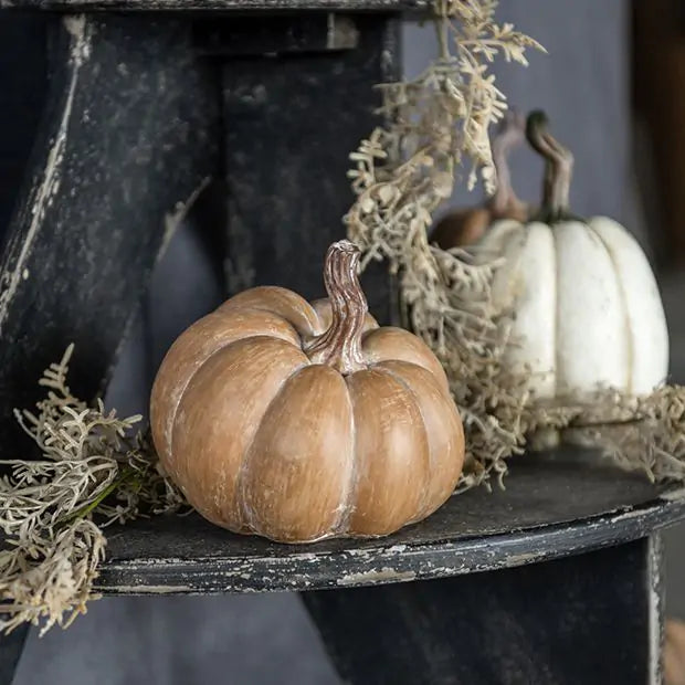 Tan Resin Pumpkin