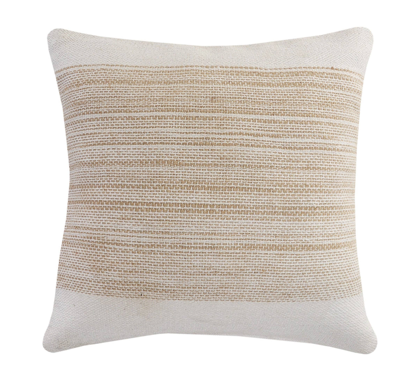 Ivory Jute Striped  Pillow