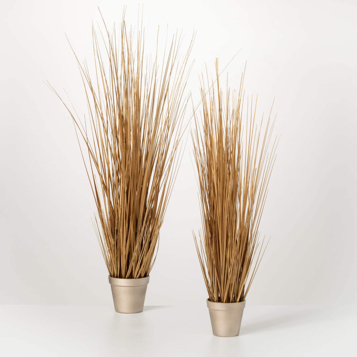 Gold Faux Potted Grass