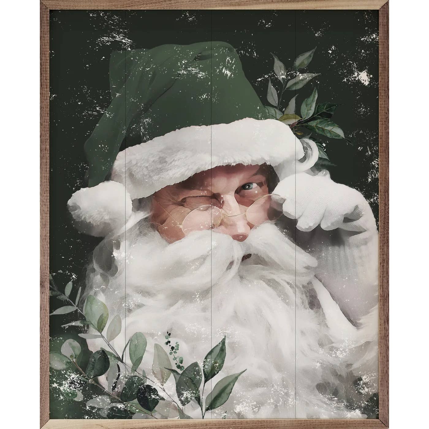 Winking Santa Wood Picture