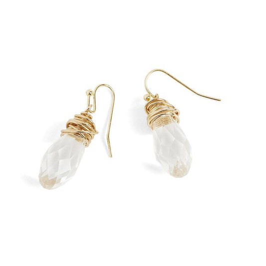 Gold Wire Wrapped Bulb Earring